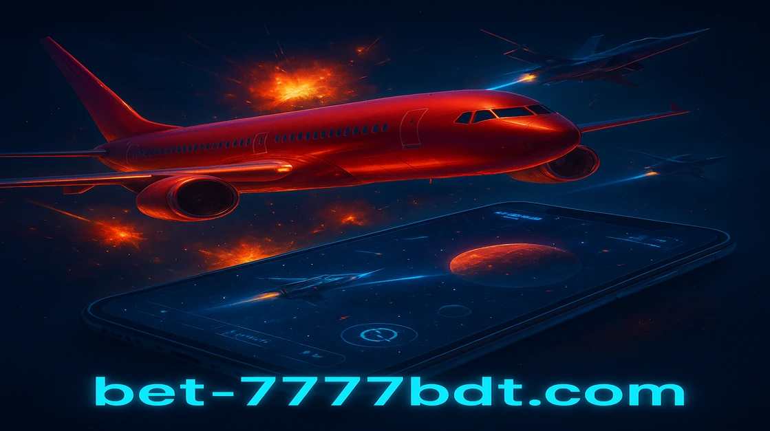 'Aviator Game'-র একটি গতিময় কোলাজে একটি লাল বিমান বহু মোবাইল ও ট্যাবলেট স্ক্রিন থেকে বেরিয়ে আসছে, 7777bdt-এ উপলব্ধ বিস্তৃত বহু-প্ল্যাটফর্ম গেমপ্লে-কে স্পষ্টভাবে তুলে ধরে।