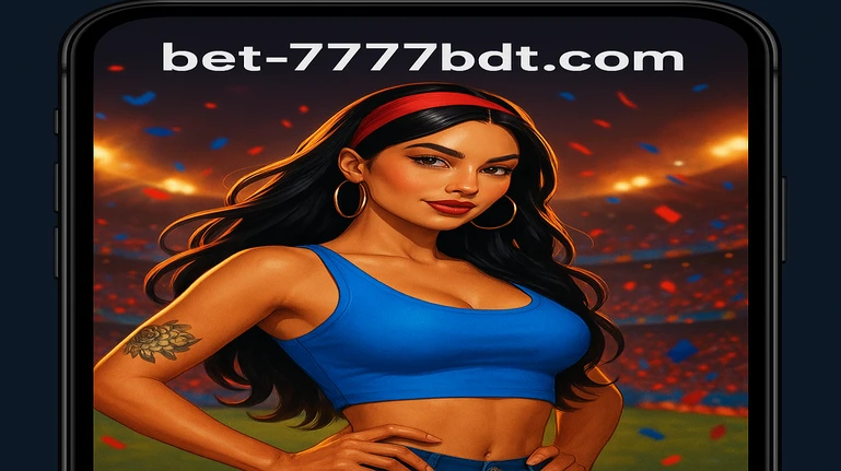 একজন স্টাইলিশ নারী খেলাধুলা-ভক্ত, ট্যাটোসহ, ভিড়ঘেরা স্টেডিয়ামে উল্লাস করছেন; তার ছবি একটি স্মার্টফোনে বন্দী, 7777bdt অ্যাপের মাধ্যমে গেমে সরাসরি অ্যাকশনের গভীর অনুভূতি প্রকাশ করছে।