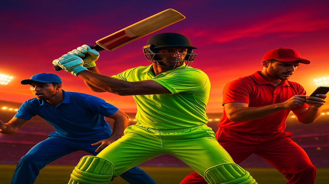 লাল পোশাকধরা এক নান্দনিক নারী উজ্জ্বল আলোয় ভরা ভিড়ের মাঝে লাইভ ফুটবল ম্যাচ দেখেন, এবং তিনি মোবাইল ফোনে গেম খেলে চলেন—গেমিং করতে চলেই 7777bdt অ্যাপের সুবিধা স্পষ্টভাবে দেখা যায়।